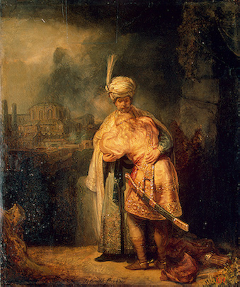 Rembrandt. David despidiéndose de Jonatan. 1642.